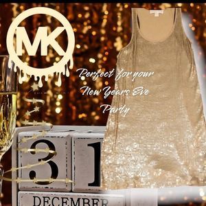 💋💋Michael Kors🔥🔥   Med. gold sequin cocktail dress